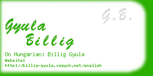 gyula billig business card